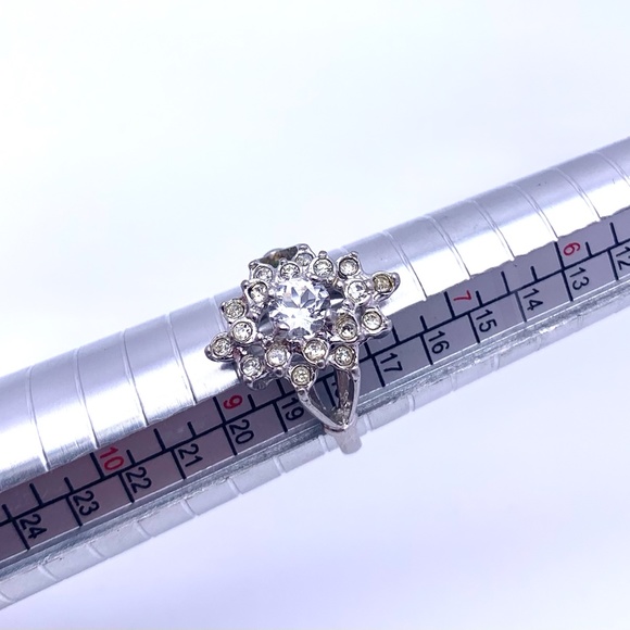 Vintage silver-plated Uncas Art Deco Ring, size 8 - Picture 9 of 10